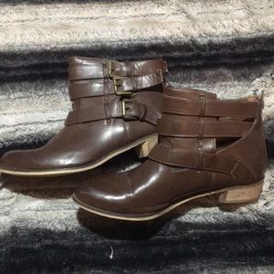 Brown Buckle Booties